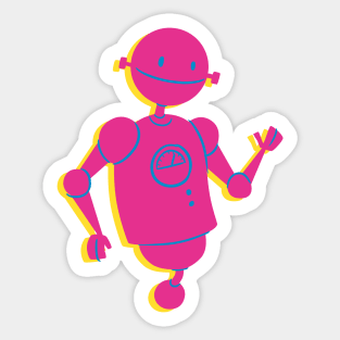 Pink Robo Sticker